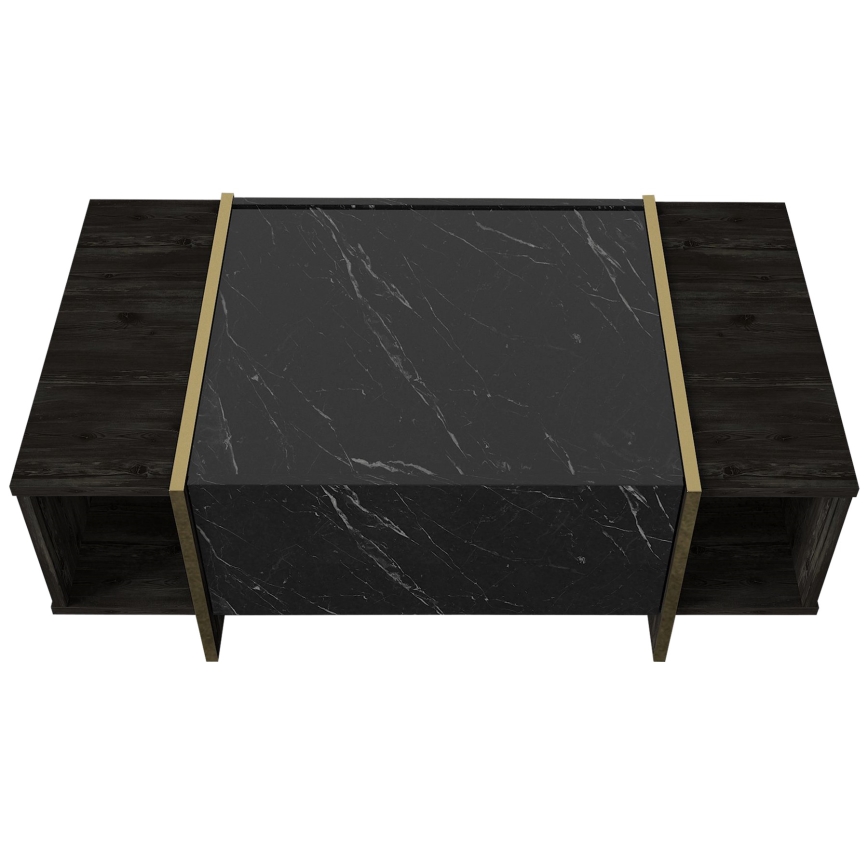 Tavolino VEYRON 37,3x103,8 cm nero/oro