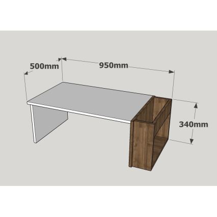 Tavolino VIEW 34x95 cm bianco