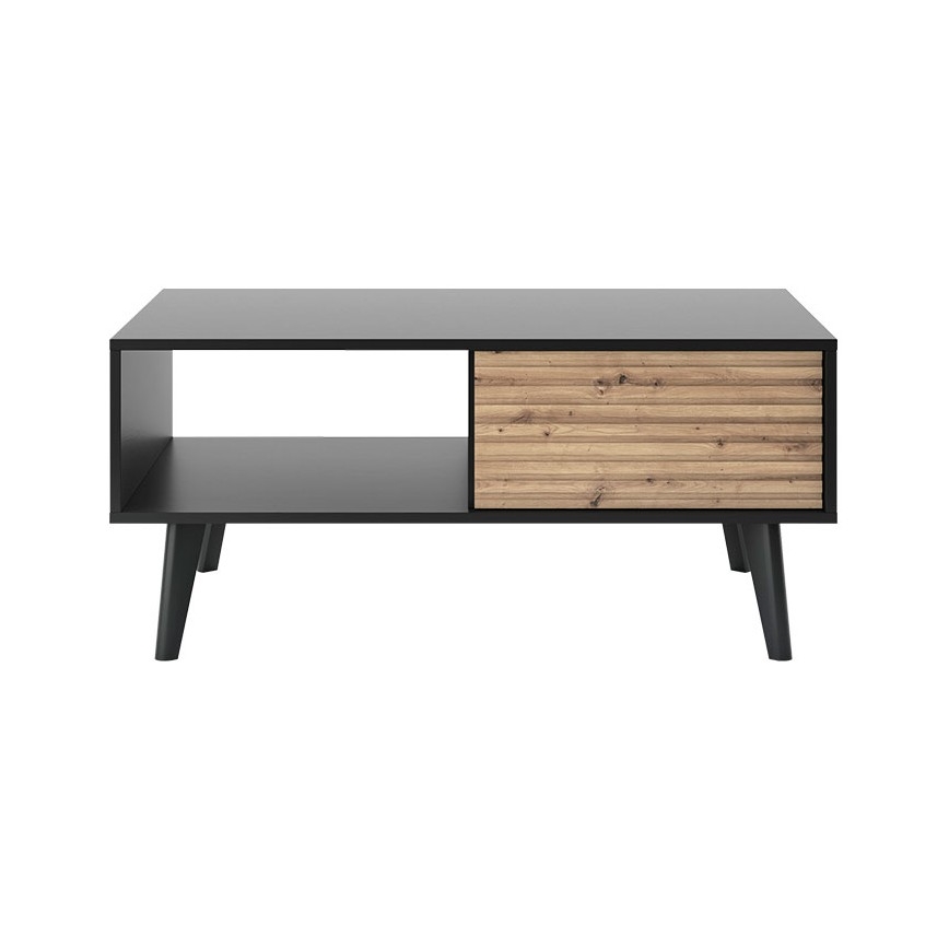 Tavolino WILLOW 46x104 cm nero/marrone