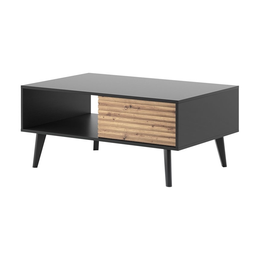 Tavolino WILLOW 46x104 cm nero/marrone