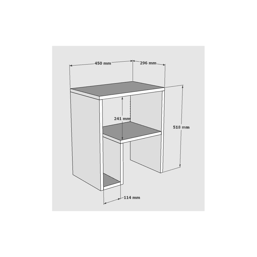 Tavolino YEPA 52x45 cm bianco