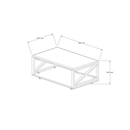 Tavolino YUSO 42,5x98 cm pino