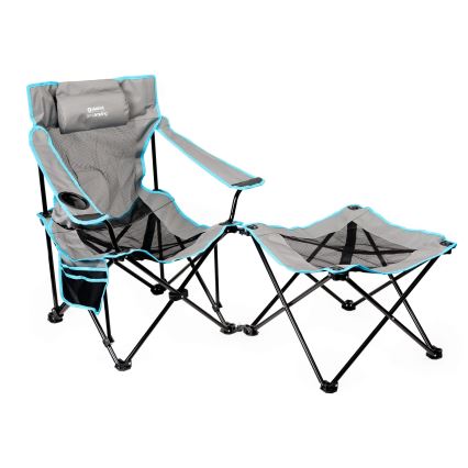 Tavolo da campeggio pieghevole + sedia grigio/blu