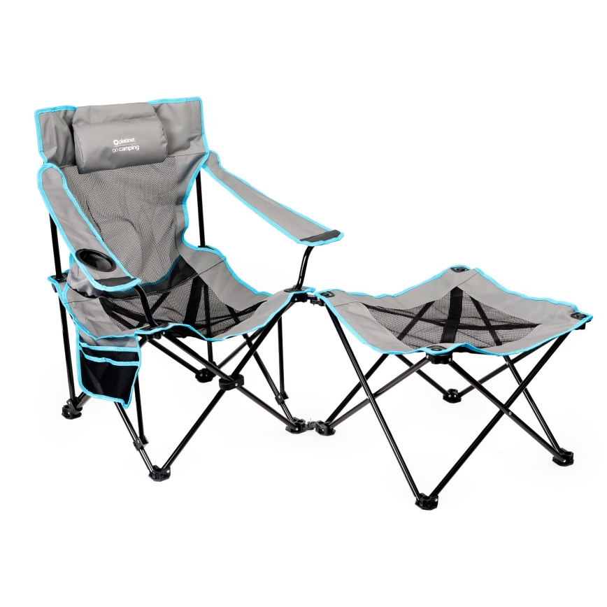 Tavolo da campeggio pieghevole + sedia grigio/blu