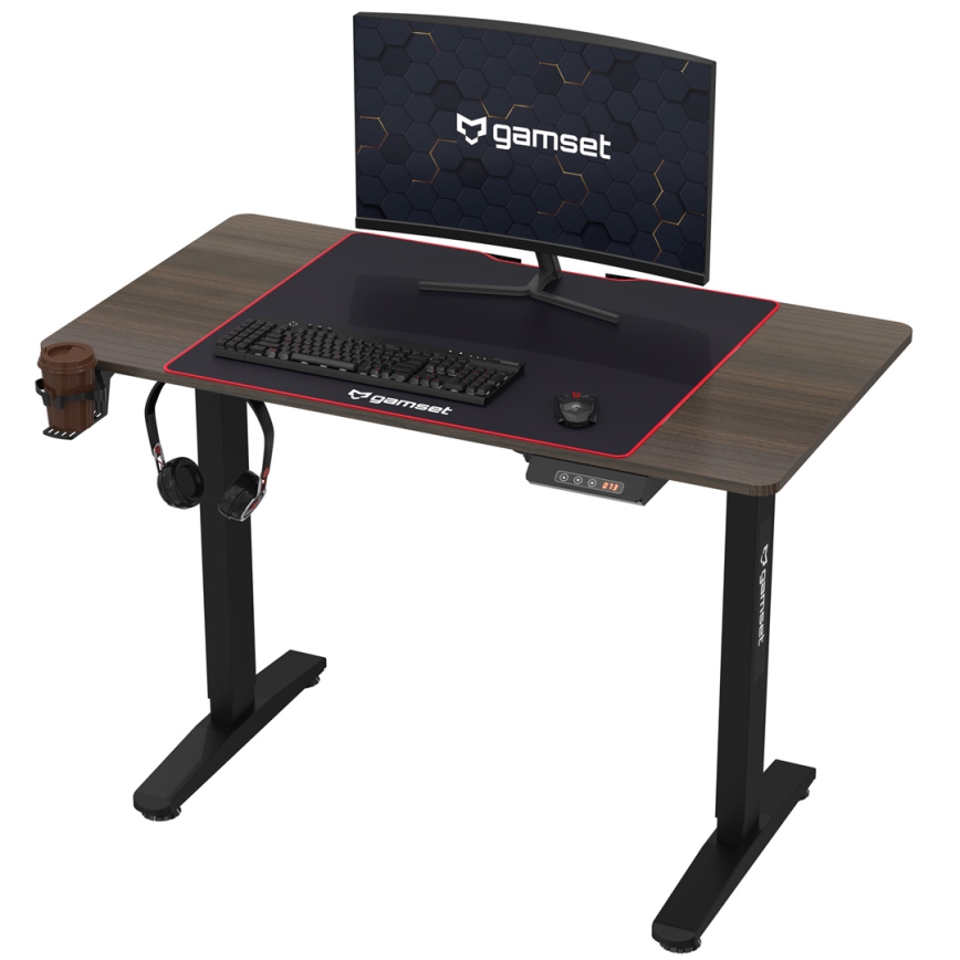 Tavolo da gioco regolabile in altezza CONTROL 110x60 cm marrone/nero
