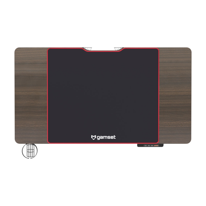 Tavolo da gioco regolabile in altezza CONTROL 110x60 cm marrone/nero