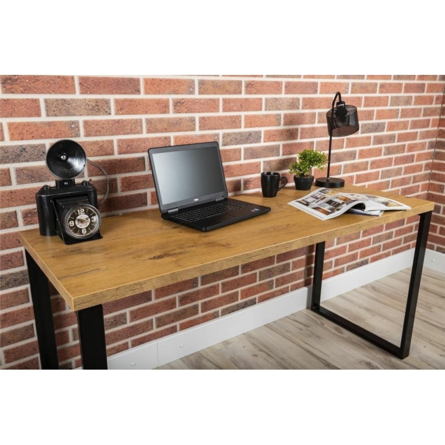 Tavolo da lavoro BLAT 160x60 cm nero/marrone