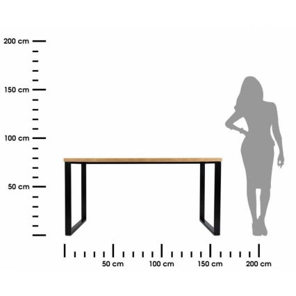 Tavolo da lavoro BLAT 160x60 cm nero/marrone