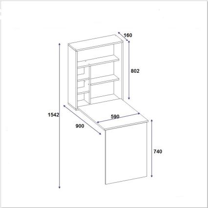 Tavolo da lavoro con ripiano SEDIR 154,2x90 cm bianco