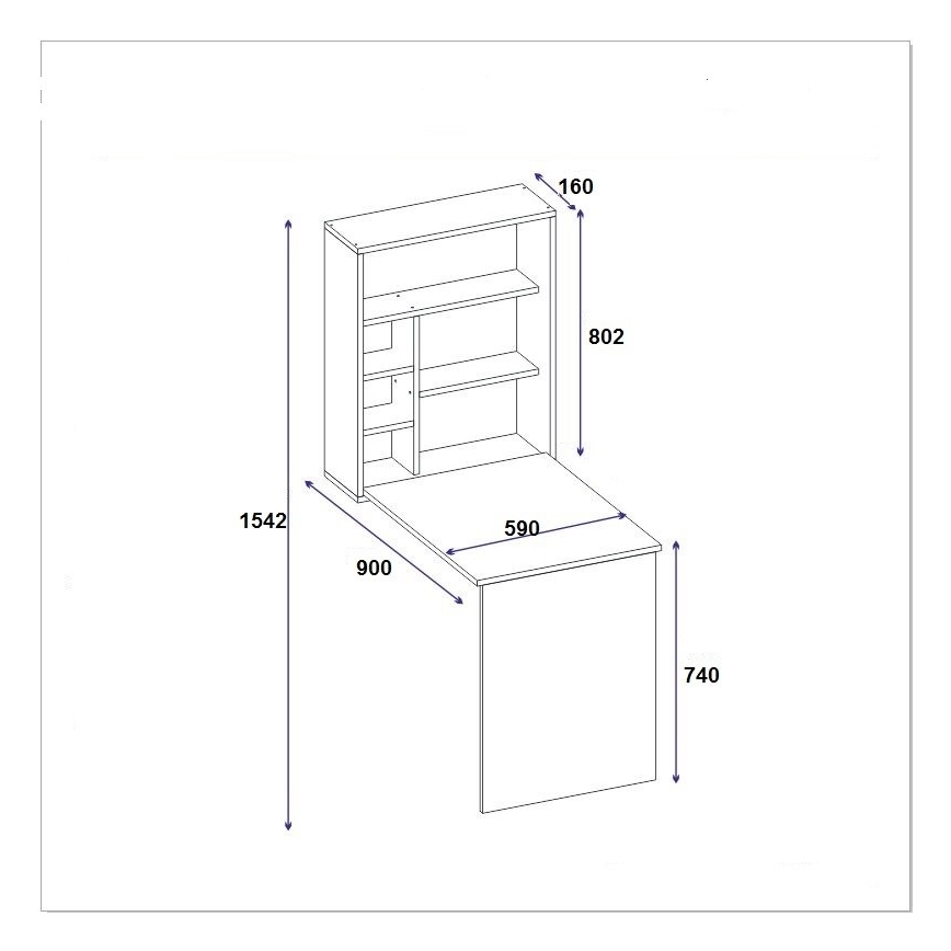 Tavolo da lavoro con ripiano SEDIR 154,2x90 cm bianco