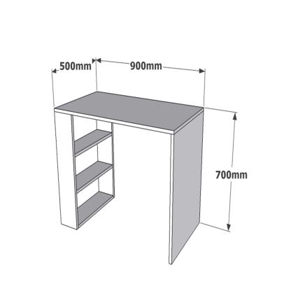 Tavolo da lavoro COOL 70x90 cm bianco