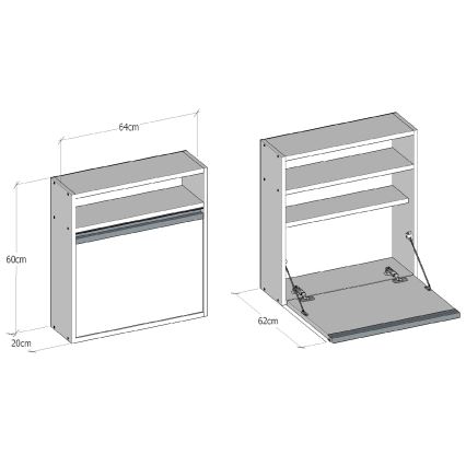 Tavolo da lavoro pieghevole OPTIMUM 60x64 cm bianco