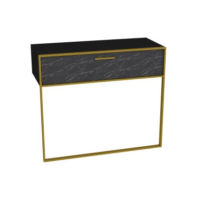 Tavolo da parete POLKA 76,8x90 cm oro/nero