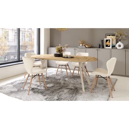 Tavolo da pranzo allungabile ARTUR rovere artisan/beige