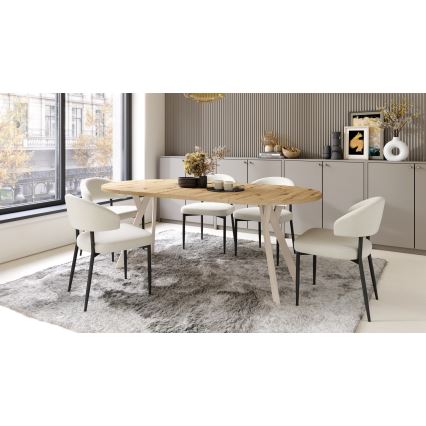 Tavolo da pranzo allungabile ARTUR rovere artisan/beige