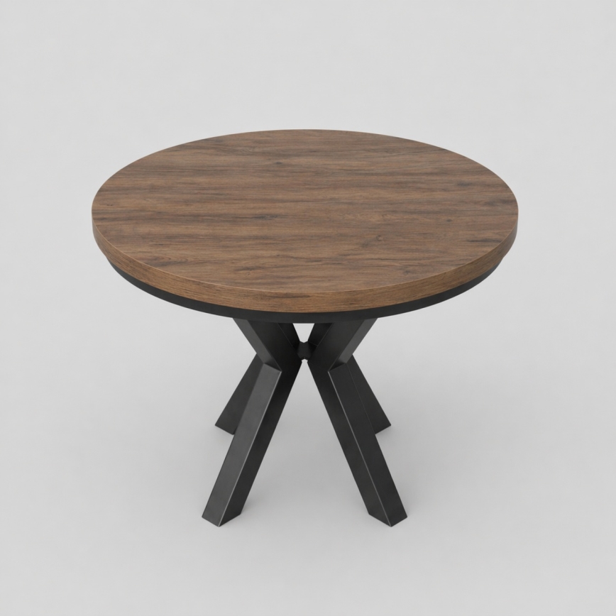 Tavolo da pranzo allungabile CONVI 100/140x73 cm rovere Lefkas/nero