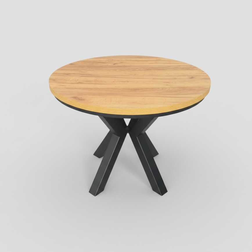 Tavolo da pranzo allungabile CONVI 100/140x77 cm rovere craft/nero