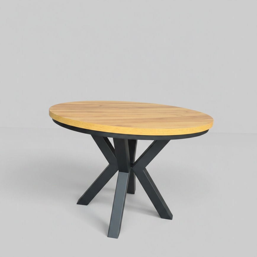 Tavolo da pranzo allungabile CONVI 100/140x77 cm rovere craft/nero