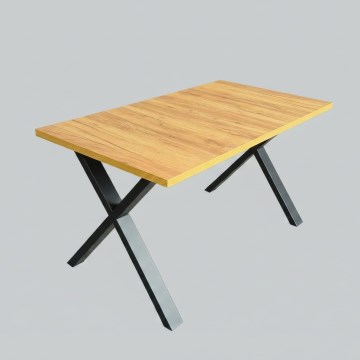 Tavolo da pranzo allungabile DOMO 150/190x80 cm rovere craft/nero