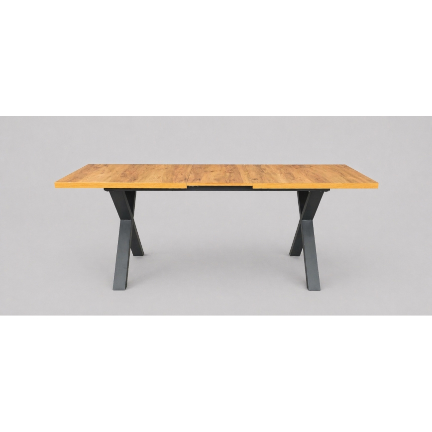 Tavolo da pranzo allungabile DOMO 150/190x80 cm rovere craft/nero