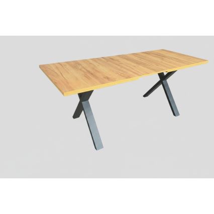 Tavolo da pranzo allungabile DOMO 150/190x80 cm rovere craft/nero