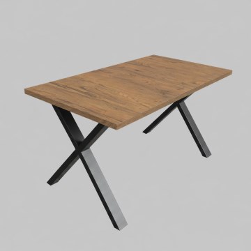 Tavolo da pranzo allungabile DOMO 150/190x80 cm rovere Lefkas/nero