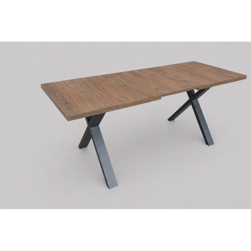 Tavolo da pranzo allungabile DOMO 150/190x80 cm rovere Lefkas/nero