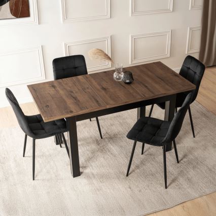 Tavolo da pranzo allungabile DOO 120/160x75 cm macadamia/nero