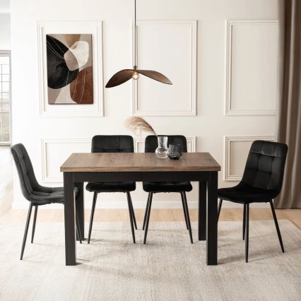 Tavolo da pranzo allungabile DOO 120/160x75 cm macadamia/nero