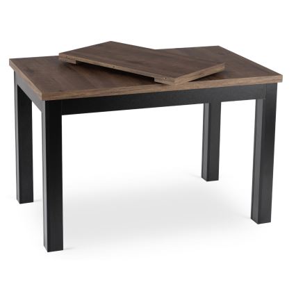 Tavolo da pranzo allungabile DOO 120/160x75 cm macadamia/nero