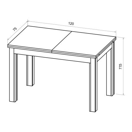 Tavolo da pranzo allungabile DOO 120/160x75 cm macadamia/nero