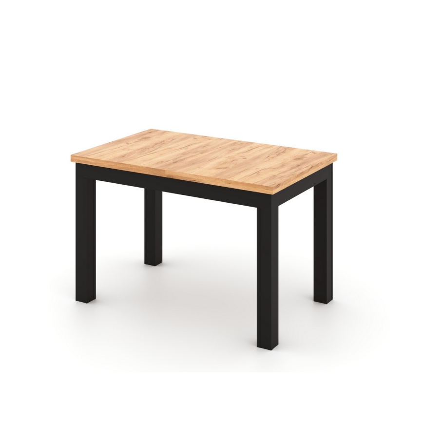 Tavolo da pranzo allungabile DOO 120/160x75 cm rovere artisan/nero