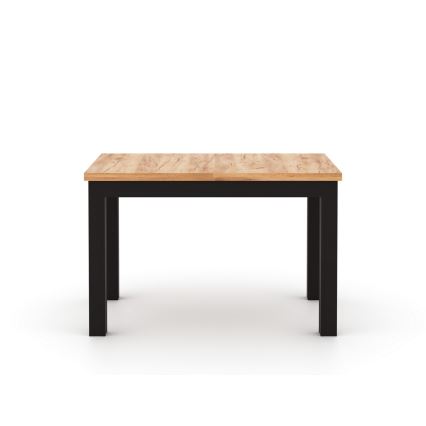 Tavolo da pranzo allungabile DOO 120/160x75 cm rovere artisan/nero