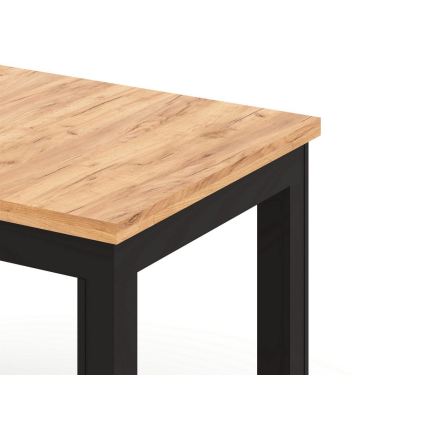 Tavolo da pranzo allungabile DOO 120/160x75 cm rovere craft/nero
