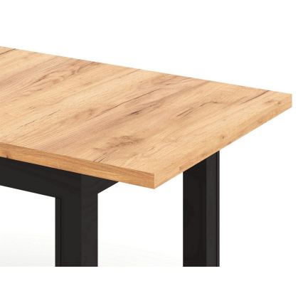 Tavolo da pranzo allungabile DOO 120/160x75 cm rovere craft/nero
