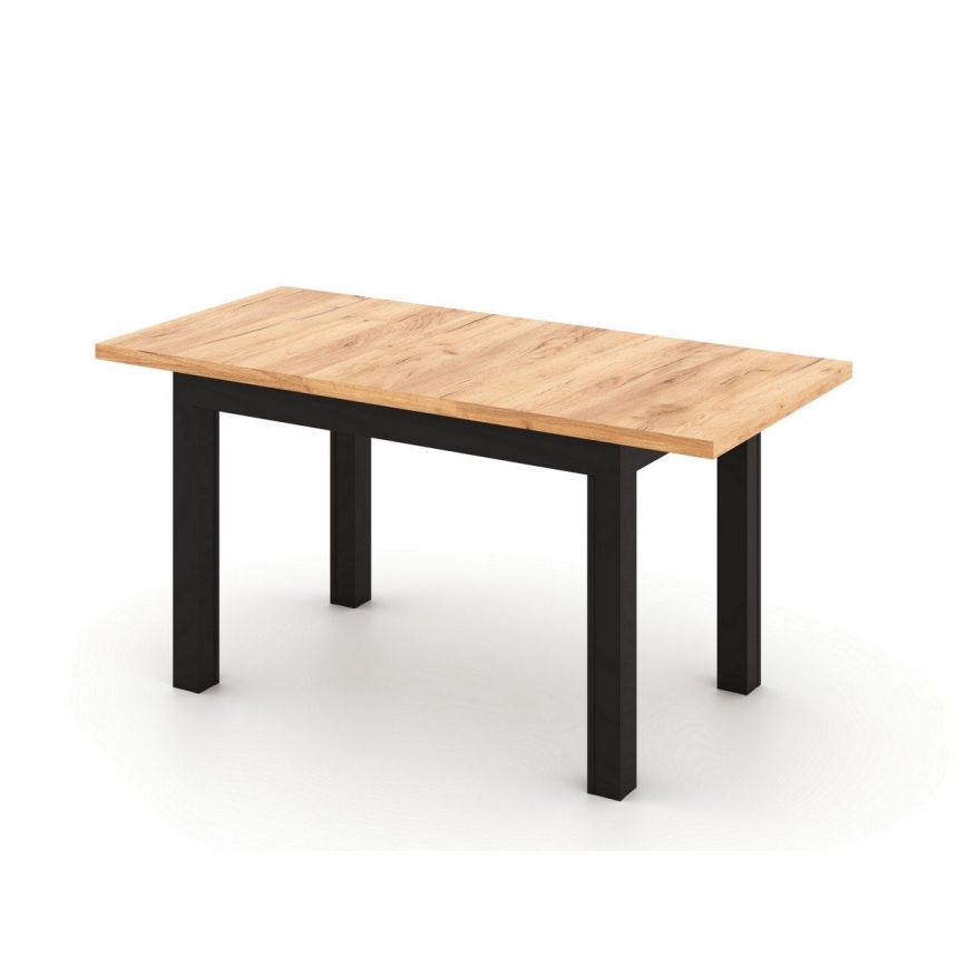 Tavolo da pranzo allungabile DOO 120/160x75 cm rovere craft/nero