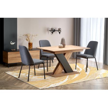 Tavolo da pranzo allungabile DROM 130/175x85 cm rovere wotan/nero