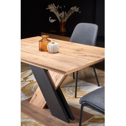 Tavolo da pranzo allungabile DROM 130/175x85 cm rovere wotan/nero
