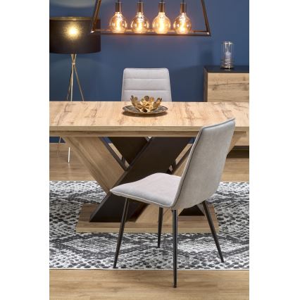 Tavolo da pranzo allungabile DROM 160/200x90 cm rovere wotan/nero