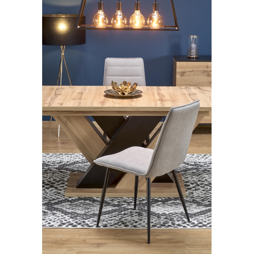 Tavolo da pranzo allungabile DROM 160/200x90 cm rovere wotan/nero