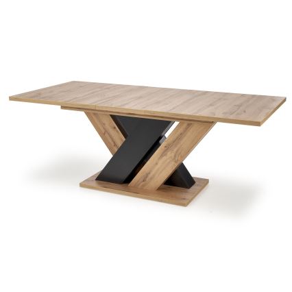 Tavolo da pranzo allungabile DROM 160/200x90 cm rovere wotan/nero