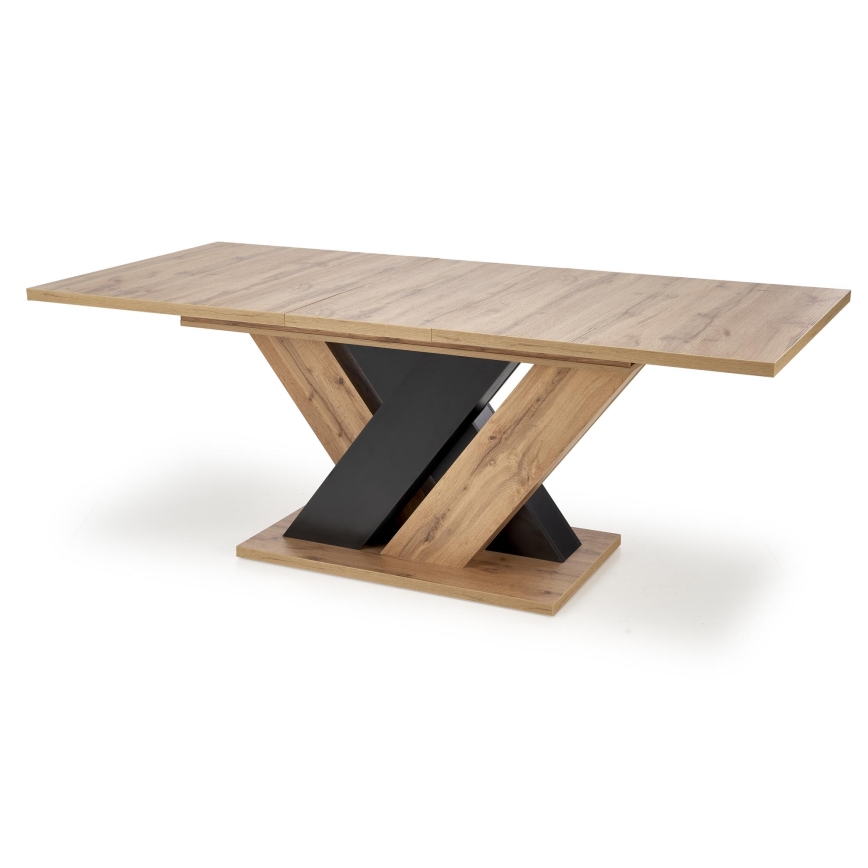 Tavolo da pranzo allungabile DROM 160/200x90 cm rovere wotan/nero