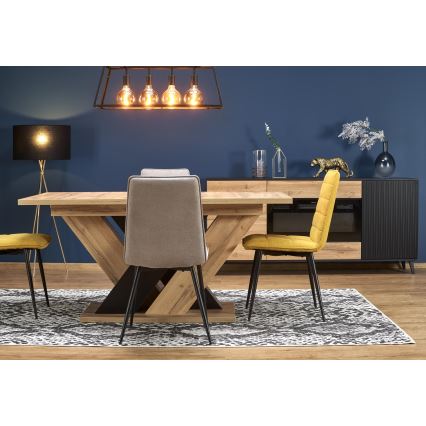 Tavolo da pranzo allungabile DROM 160/200x90 cm rovere wotan/nero