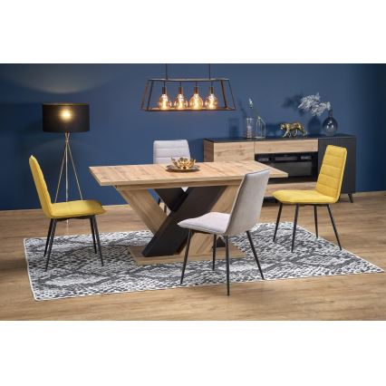 Tavolo da pranzo allungabile DROM 160/200x90 cm rovere wotan/nero