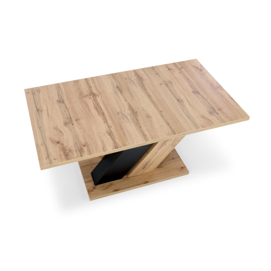 Tavolo da pranzo allungabile DROM 160/200x90 cm rovere wotan/nero