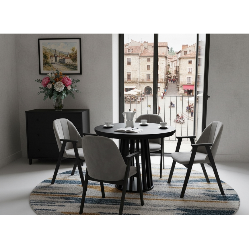 Tavolo da pranzo allungabile NEXUS 100/140x77 cm nero