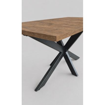 Tavolo da pranzo allungabile SAMLE 150/190x80 cm rovere Lefkas/nero