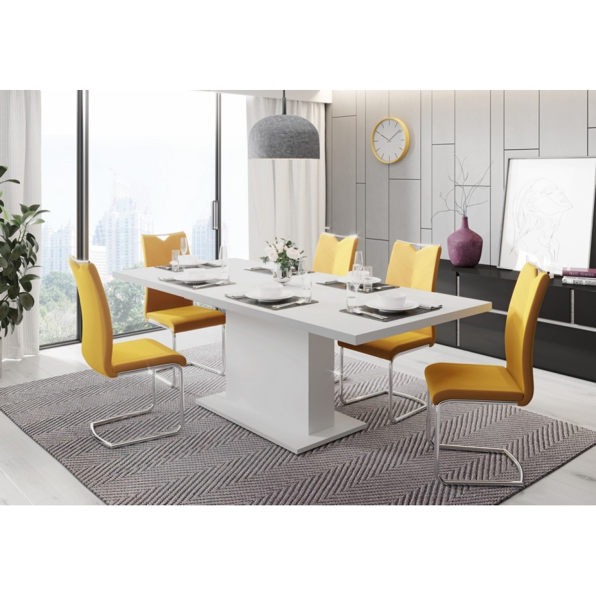 Tavolo da pranzo allungabile STRAP 160/200 x 90 cm bianco