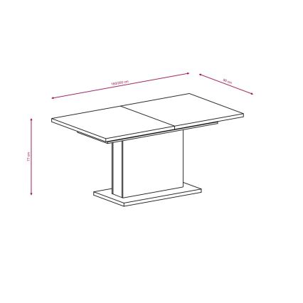 Tavolo da pranzo allungabile STRAP 160/200 x 90 cm bianco