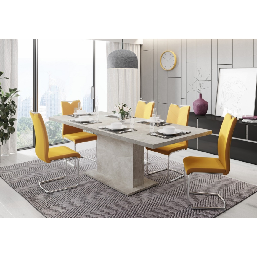 Tavolo da pranzo allungabile STRAP grigio cemento